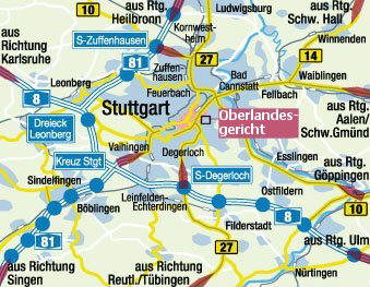 Kartenausschnitt Stuttgart